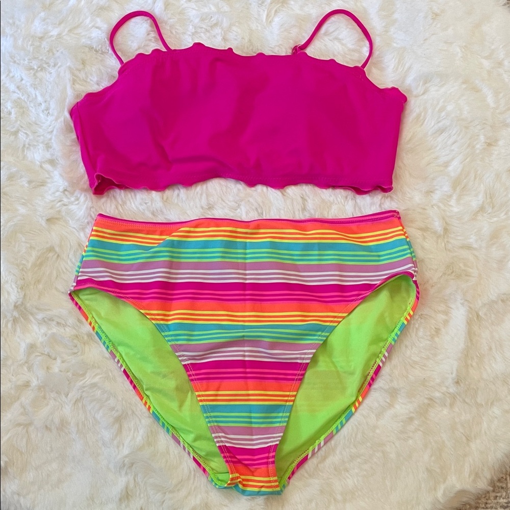 No Boundaries Women’s Juniors bandeau Swim Set XL 15-17